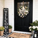 Spring Summer Wreath for Front Door,Farmhouse White Floral Porch Decor