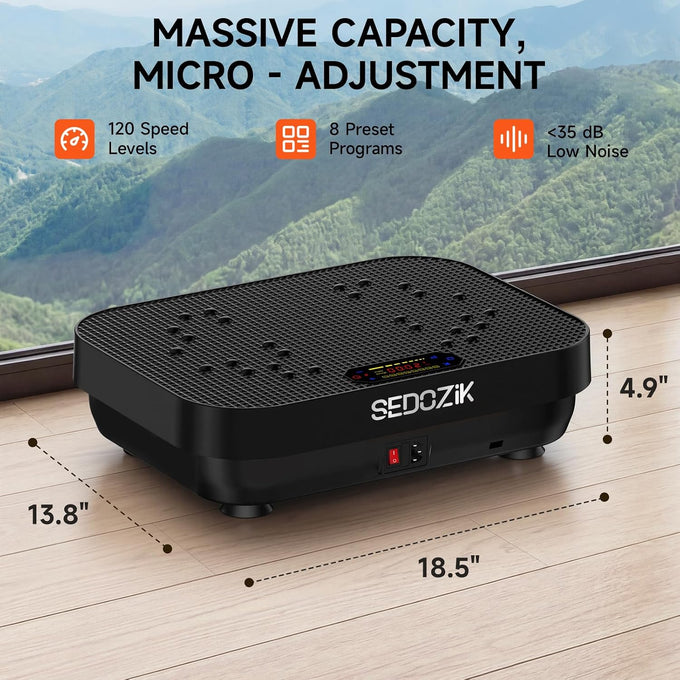 SEDOZIK Vibration Plate for Lymphatic Drainage with Bands Bluetooth, Black