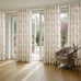 XWZO Floral Curtains for Living Room Linen Farmhouse Curtains 96 Inch Length Taupe Floral Patterned Curtain Peony Flower Printed Back Tab Curtain Bedroom Window Drapes 2 Panels