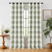 MYSKY HOME Terracotta Plaid Blackout Curtains for Bedroom and Living Room