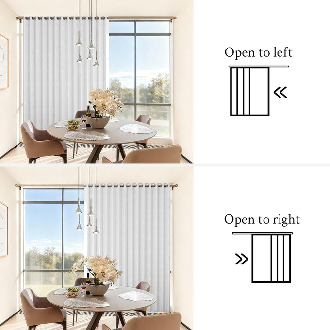 Fabric Vertical Shades & Blinds, 100% Blackout Door Shades, Window Shade, Vertical Shade for Sliding Doors, 1 Panel, W100 x L84, White