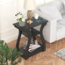FROMJBEST End Tables Living Room Set of 2 with Charging Station, Black
