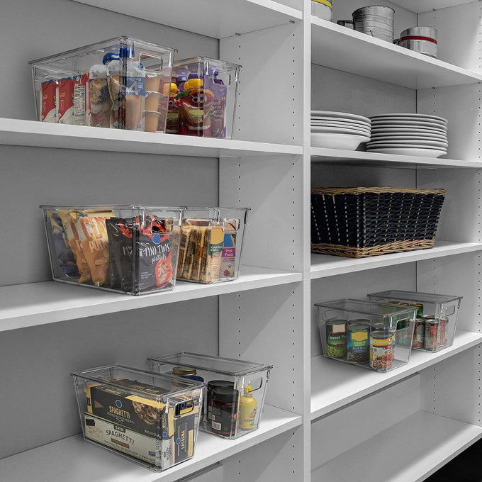 ClearSpace Plastic Storage Bins with Lids for Pantry & Fridge, 8 Pack