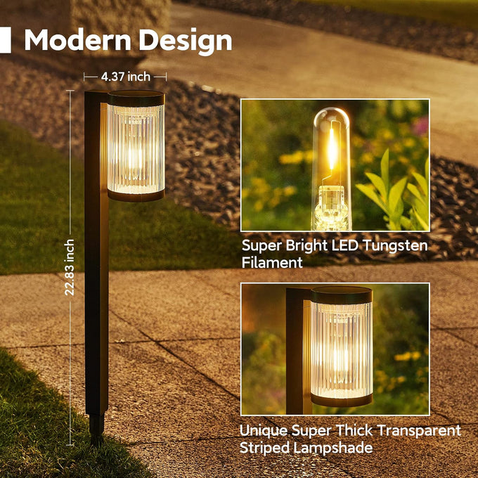 ELECLINK Solar Pathway Lights Outdoor, 6 Pack Upgraded Outdoor Solar Lights for Outside Super Bright Up to 15Hrs, IP65 Waterproof Solar Garden Lights for Yard Path Sidewalk Driveway Walkway Decor