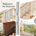 16 Pcs Wrought Iron Balusters for Staircase Interior, 44" Hollow Double Basket with Double Twist Metal Stair Spindles Balusters, 1/2" Balusters for Staircase Decorative - Matte Black