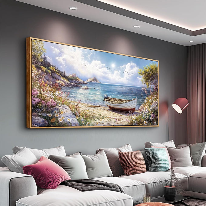 QIYILEXWART Wood Farmed Canvas Wall Art For Living Room Wall Decor For Bedroom Office Wall Decoration Mountain Landscape Painting Abstract Pictures Artwork Room Aesthetic Home Decor 20x40 In