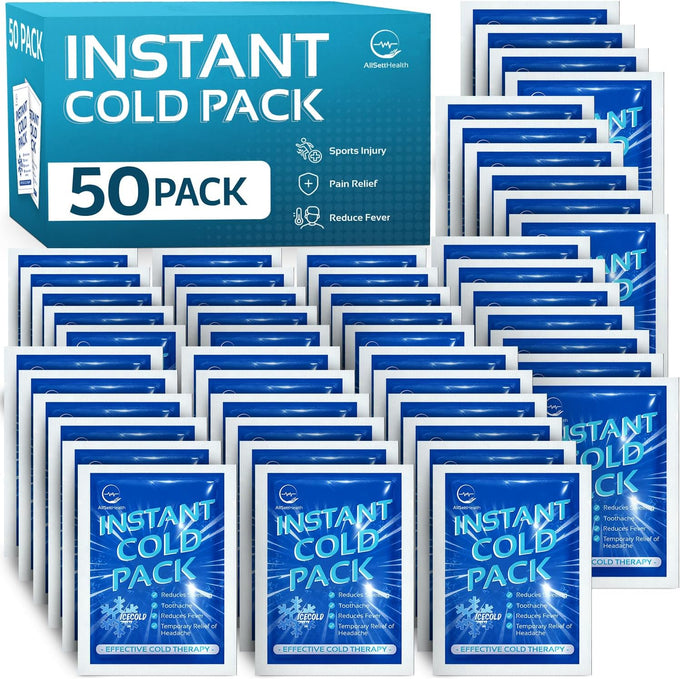 100 Pack Instant Ice Packs for Injuries, Disposable First Aid Cold Packs