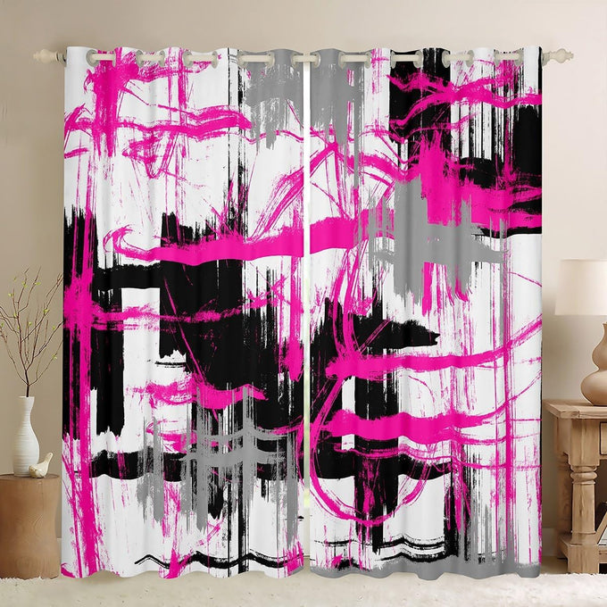 Feelyou Rose Abstract Art Curtains Living Room 2 Panels 52 x 84 Inch Kids