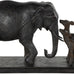 Deco 79 Resin Elephant Decorative Sculpture Walking Home Decor Statue with Dark Brown Deer, Accent Figurine 20" x 6" x 11", Black