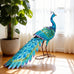 31" L Metal Peacock Garden Statue,Handcrafted Outdoor Yard Art