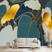 Golden Leaf wall murals Peel and Stick Modern Wallpaper for Bedroom Living Room - 85"x118"