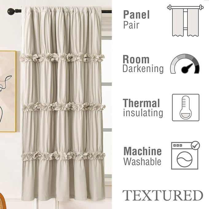 Homechoice Decor Thermal Insulated Window Curtains, 42" W x 63" L (Pair)
