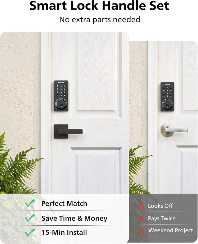 Philips WiFi Keypad Door Lock with Handle, App Control Smart Deadbolt Lock