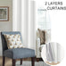 XWZO 100% Blackout Window Curtains - Thermal Insulated & Completely Room Darkening Black Liner Window Treatment with Tiebacks for Bedroom/Living Room, Ivory, W60 x L84, Set of 2 Panels