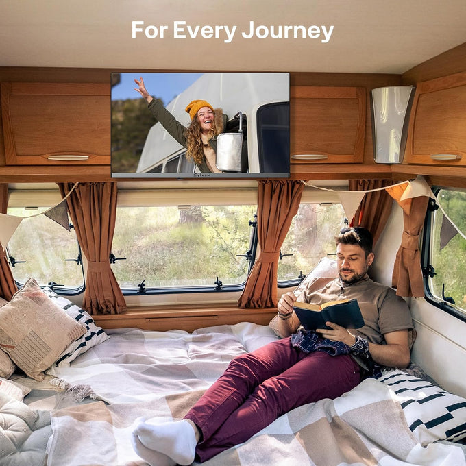SYLVOX QLED RV TV, 22 inch TV with DVD Player Built-in, 12V for Camper