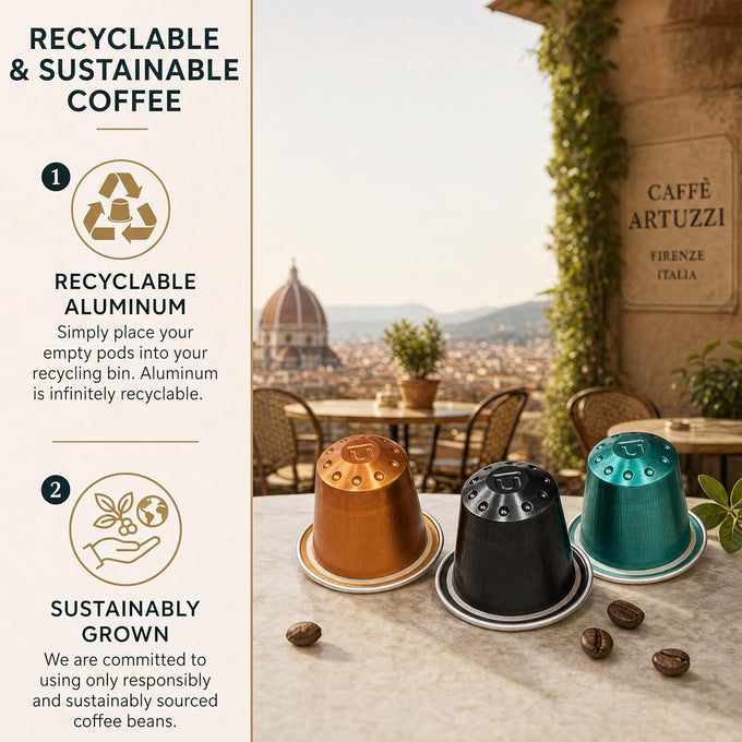 ARTUZZI 120ct Espresso Pods for Nespresso Original Machines I Variety Pack