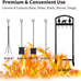 Fireplace Tools Set 5 Piece, 30.5 in Wrought Iron, Animal Print