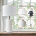 Reaketon 20" Modern Ceramic Table Lamps Set of 2, Lamps for Bedroom, White