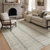 YIHOUSE 5x7 Beige Ivory Distressed Plaid Area Rug for Living Room