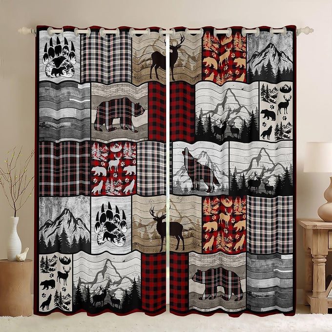Feelyou Kids Zoo Animal Window Curtains Cute Wild Animals Curtains for Bedroom Cartoon Safari Wild Window Drapes for Boys Girls Teens Exotic Natural Theme Window Treatments, 52x84 Inches,2 Panels