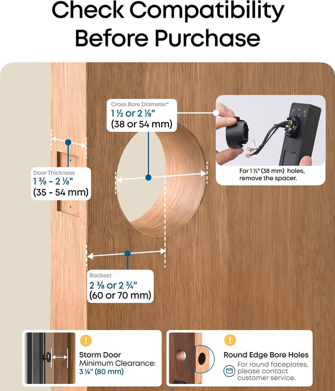 eufy Security Smart Lock C33, Keypad Door Lock with Handle, Built-in Wi-Fi