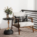 Metal Round End Table,Accent Side Table for Living Room,Black,15.7"Lx 19.7H