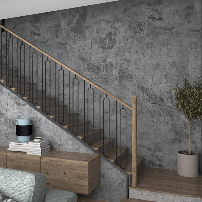3YECAO 16"×118" Thick Blue Grey Peel and Stick Concrete Wallpaper 3d Faux Gray Concrete Contact Paper Vinyl Wrap DIY Self Adhesive Matte Grey Cement Wallpaper Tile Sticker for Countertops Walls Drawer