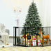 Costzon Baby Safety Gate, 121 Inch Length 5 Panel Adjustable Wide Fireplace Fence, BBQ Metal Fire Screen Gate, Pet Isolation Fence with Walk-Through Door, Freestanding Pets Gate