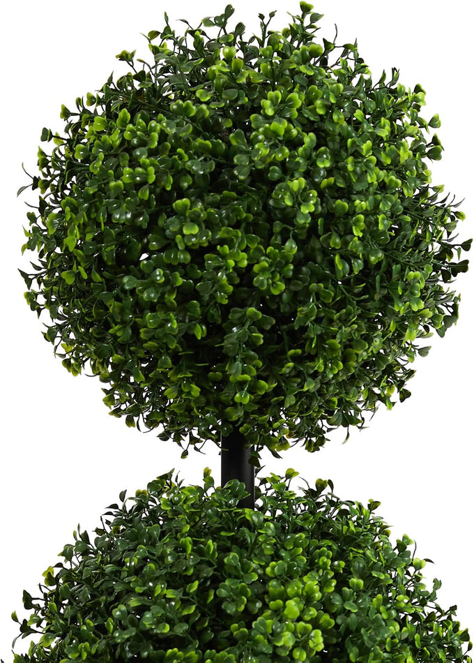 Nearly Natural 36 in Artificial Triple Ball Boxwood Topiary Tree with Pot