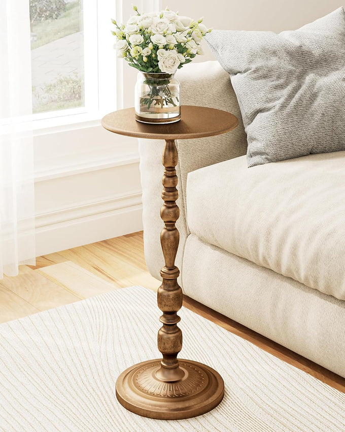 25" End Table, Art Deco Martini Side Table for Living Room, Black