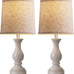 22" Farmhouse Table Lamps Set of 2, Rustic Bedside Lamps for Bedroom