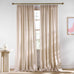 NICETOWN Thick Linen Semi Sheer Light Filtering Curtains, Back Tab/Rod Pocket with Pleat Tape Privacy Added Window Treatments for Bedroom/Farmhouse, Angora, W52 x L95, 2 Panels