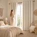 Boho 100% Blackout Curtains 84 Inch 2 Panels Linen Blend Beige