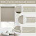 Blackout Roller Shades for Bedroom Window Cordless Free-Stop Blinds with Valance UV Protection 100% Black Out Linen Shades Blinds for Indoor Bathroom Windows Living Room Beige Oatmeal 34" W x 72" H