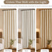 DriftAway 100% Blackout Farmhouse Linen Chenille Stripe Drapes Camel Beige