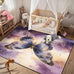 Purple Gold Celestial Butterfly 5'x7' Area Rugs for Living Room Mat