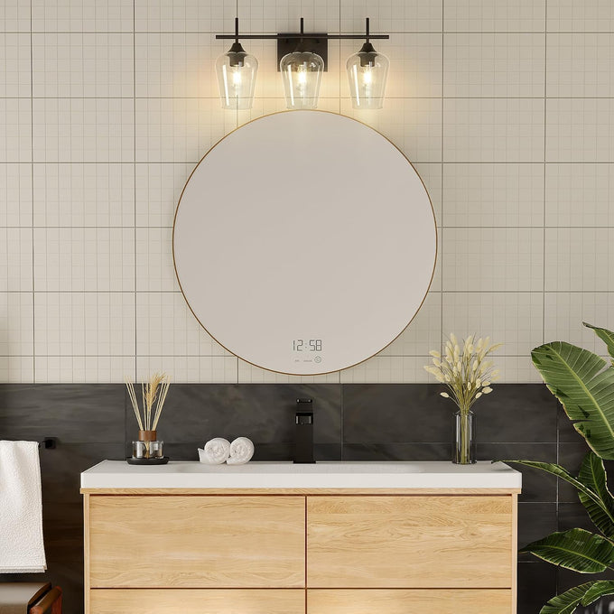 VONLUCE 3 Light Bathroom Vanity Light Fixture,Matte Black