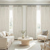 Topfinel 108 Inch Long Pinch Pleated Blackout Curtains for Living Room, Natural Linen Thick Linen Pleat Drapes for French Door Decoration, Cozy Rustic American Window Treatment Cream Beige 52"W*108"L