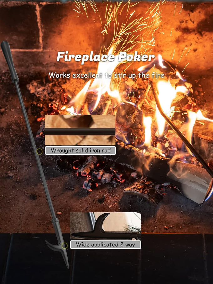 Lichamp Fireplace Tools Set, Modern Handle