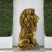 Large Golden Lion Garden Statue, 24" Resin Regal Sitting Lion Sculpture for Front Door, Luxury Home Entrance Guardian Decor, Outdoor Animal Figurine, Feng Shui Protection Beast