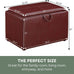 Convenience Concepts Designs4Comfort Accent Storage Ottoman 22.75" - Modern Foot Stool with Decorative Tray for Living Room, Dining Room, Office, Burgundy Faux Leather