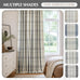 DriftAway 100% Blackout Plaid Linen Chenille Curtains 90 Inches Black
