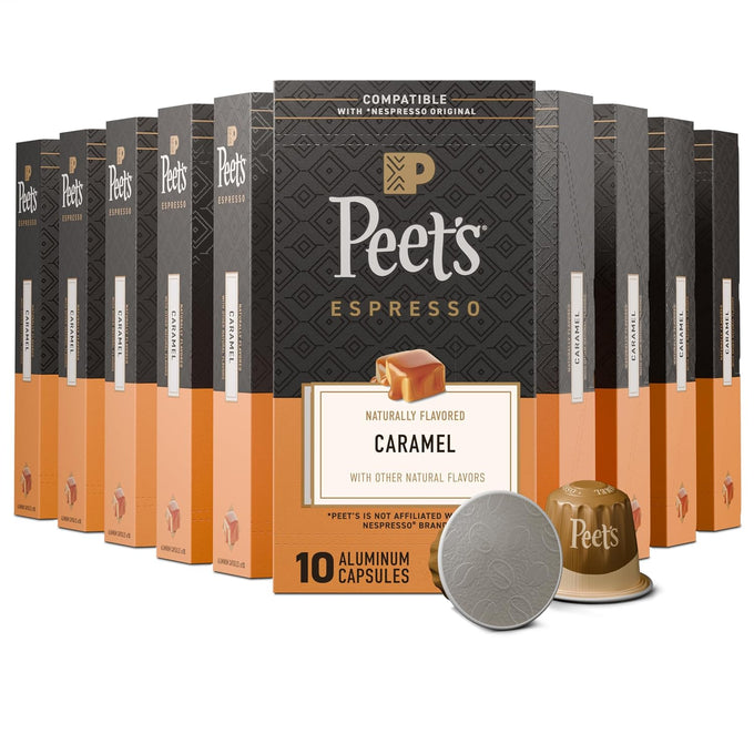 Peet's Coffee Espresso Capsules, Medium Roast, Caramel, 100 Count