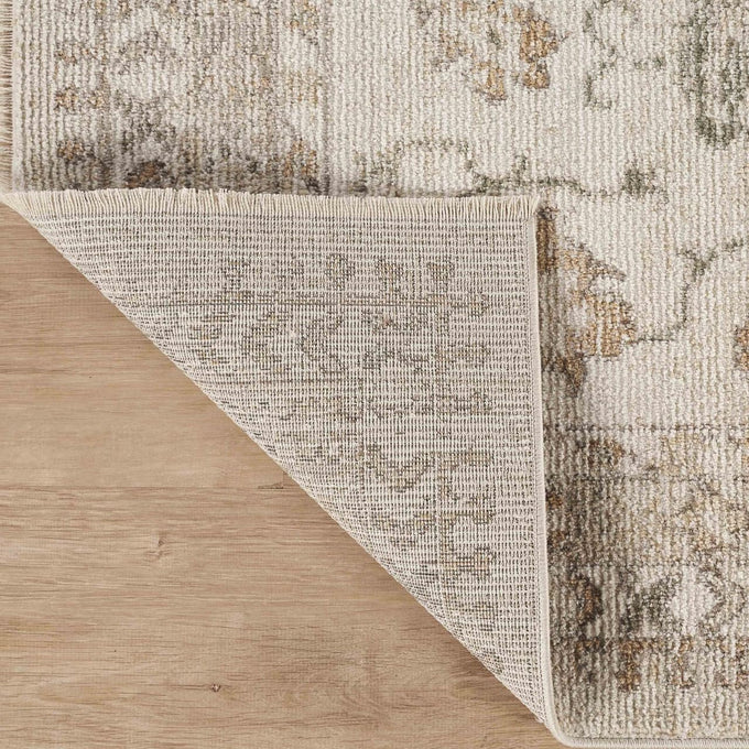Abani Evelyn Collection Beige Area Rug - 4' x 6' - Floral Pattern, Non-Shedding - Easy to Clean, Durable for Living Rooms, Bedrooms & Offices, Pet & Kid Friendly