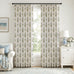 Floral Pinch Pleated Linen Curtains,Blue & Beige White,40" W x 96" L