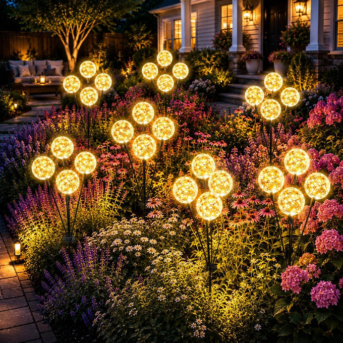 Solar Lights Outdoor Waterproof, 10 Packs 80LED, Solar Garden, Patio, Garden Decor, Patio Decor, Firefly Outdoor, Unique Gifts for Women, Gifts for Grandma