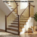 Glossy Gold Wrought Iron Stair Plain Balusters for Interior, 1/2" X 44" Square Metal Spindles for Stairs, Upgrade and Decorate Stairs (10)