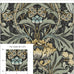 Acanthus Floral Vintage Prepasted Wallpaper (Charocal & Goldenrod)