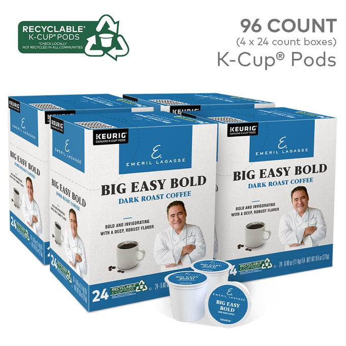Emeril Big Easy Bold Keurig Single-Serve K-Cup Pods, Dark Roast Coffee, 96 Count