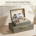 Decorative Storage Boxes with Lids - Set of 2 PU Leather Organizer Bins